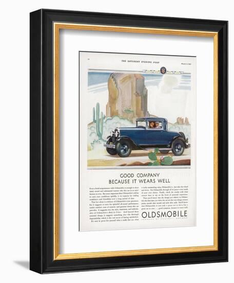 Driving Through the Western Desert in an Oldsmobile, A Great Car to Drive and a Great Car to Own-null-Framed Photographic Print