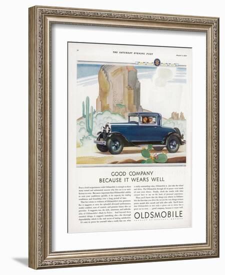 Driving Through the Western Desert in an Oldsmobile, A Great Car to Drive and a Great Car to Own-null-Framed Photographic Print