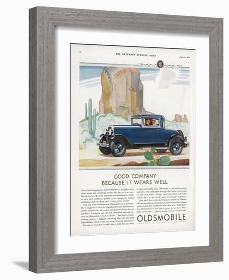 Driving Through the Western Desert in an Oldsmobile, A Great Car to Drive and a Great Car to Own-null-Framed Photographic Print