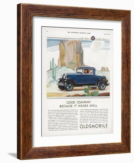 Driving Through the Western Desert in an Oldsmobile, A Great Car to Drive and a Great Car to Own-null-Framed Photographic Print