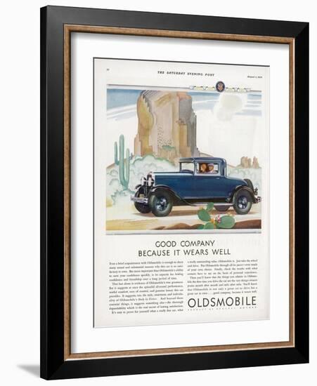 Driving Through the Western Desert in an Oldsmobile, A Great Car to Drive and a Great Car to Own-null-Framed Photographic Print