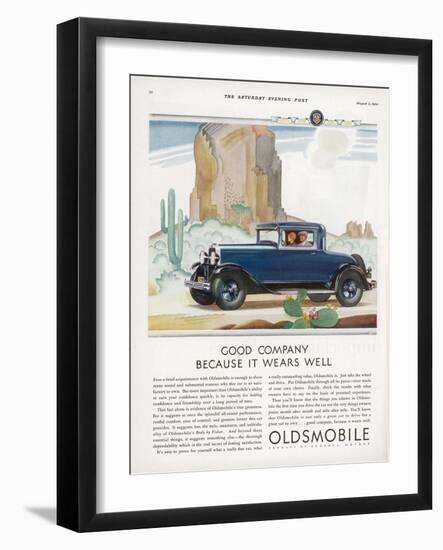 Driving Through the Western Desert in an Oldsmobile, A Great Car to Drive and a Great Car to Own-null-Framed Photographic Print