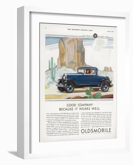 Driving Through the Western Desert in an Oldsmobile, A Great Car to Drive and a Great Car to Own-null-Framed Photographic Print