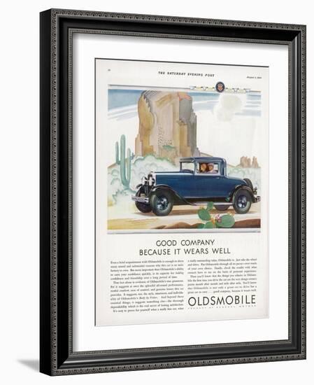 Driving Through the Western Desert in an Oldsmobile, A Great Car to Drive and a Great Car to Own-null-Framed Photographic Print