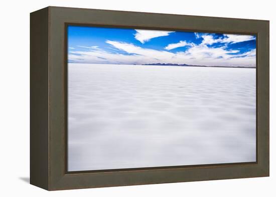 Driving Through Uyuni Salt Flats (Salar De Uyuni), Uyuni, Bolivia, South America-Matthew Williams-Ellis-Framed Premier Image Canvas