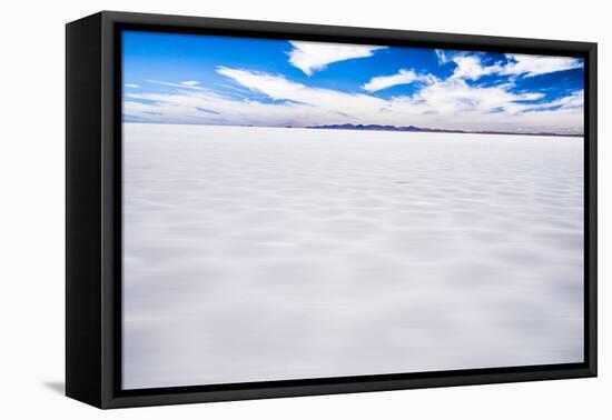 Driving Through Uyuni Salt Flats (Salar De Uyuni), Uyuni, Bolivia, South America-Matthew Williams-Ellis-Framed Premier Image Canvas