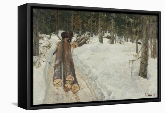 Driving Timber, 1887-Fritz Thaulow-Framed Premier Image Canvas