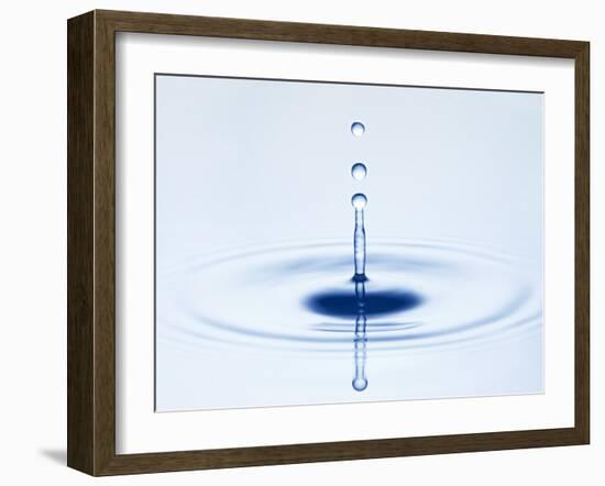 Drop of Water Falling into Water and Making Ripples-Kr?ger & Gross-Framed Photographic Print