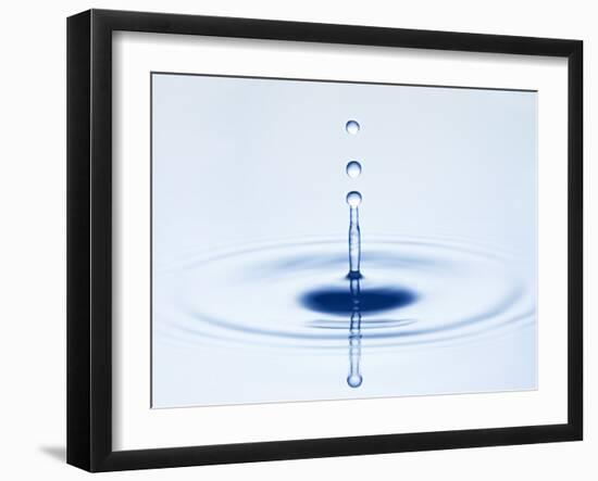 Drop of Water Falling into Water and Making Ripples-Kr?ger & Gross-Framed Photographic Print