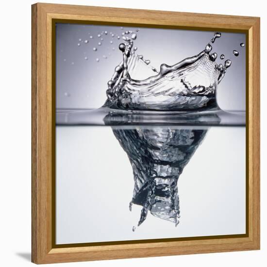 Droplet Penetrating Water's Surface-null-Framed Premier Image Canvas