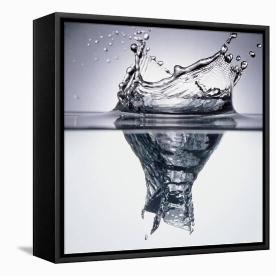 Droplet Penetrating Water's Surface-null-Framed Premier Image Canvas