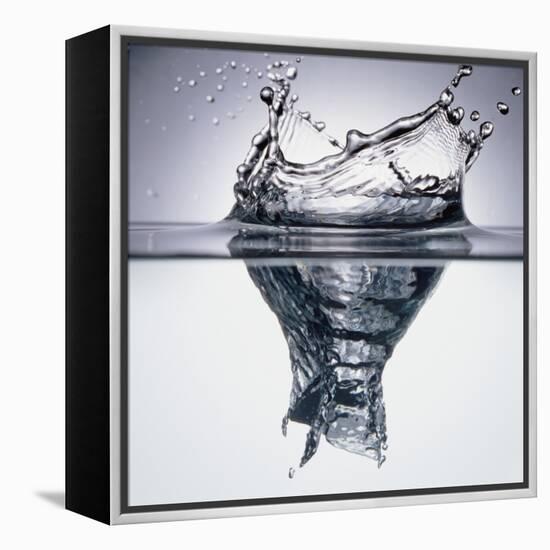 Droplet Penetrating Water's Surface-null-Framed Premier Image Canvas