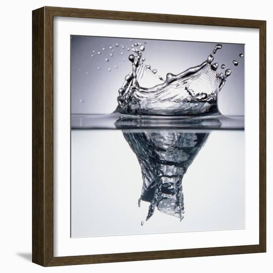 Droplet Penetrating Water's Surface-null-Framed Photographic Print