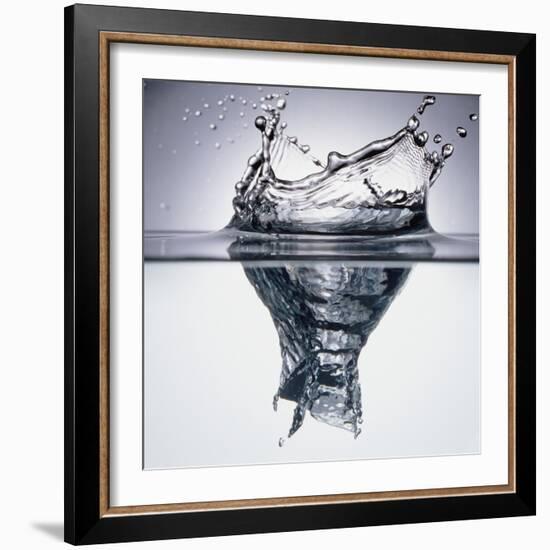 Droplet Penetrating Water's Surface-null-Framed Photographic Print