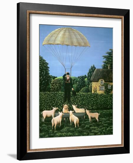 Dropping in for Dinner, 1980 (Gouache)-Liz Wright-Framed Giclee Print