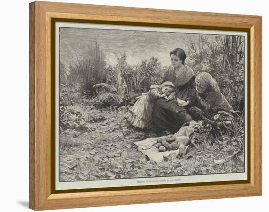 Dropping in to Lunch-Alfred Edward Emslie-Framed Premier Image Canvas