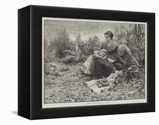 Dropping in to Lunch-Alfred Edward Emslie-Framed Premier Image Canvas