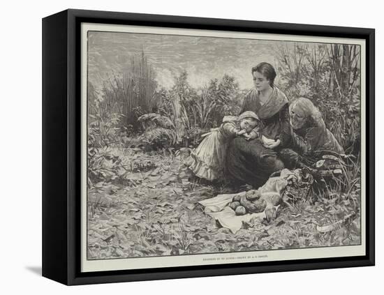 Dropping in to Lunch-Alfred Edward Emslie-Framed Premier Image Canvas