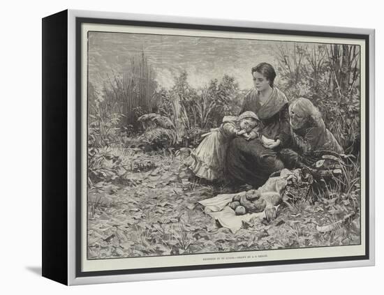 Dropping in to Lunch-Alfred Edward Emslie-Framed Premier Image Canvas