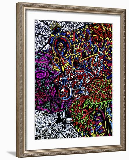 Drops-Abstract Graffiti-Framed Giclee Print