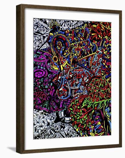 Drops-Abstract Graffiti-Framed Giclee Print