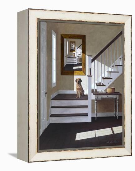 Droste and Dog on Stairs-Zhen-Huan Lu-Framed Premier Image Canvas