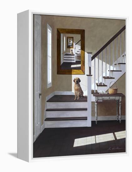 Droste and Dog on Stairs-Zhen-Huan Lu-Framed Premier Image Canvas