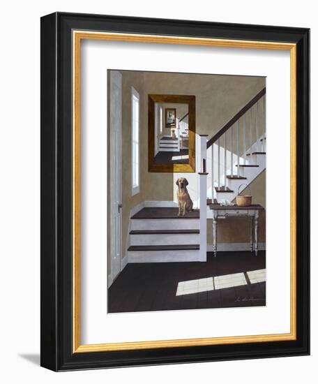 Droste and Dog on Stairs-Zhen-Huan Lu-Framed Giclee Print