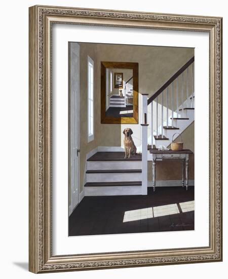 Droste and Dog on Stairs-Zhen-Huan Lu-Framed Giclee Print