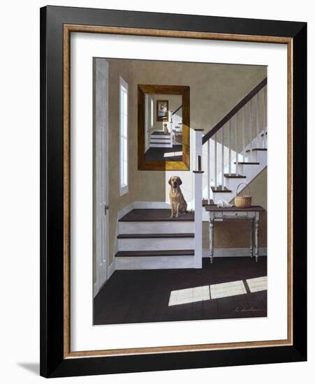 Droste and Dog on Stairs-Zhen-Huan Lu-Framed Giclee Print