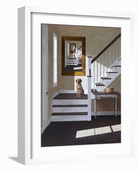 Droste and Dog on Stairs-Zhen-Huan Lu-Framed Giclee Print