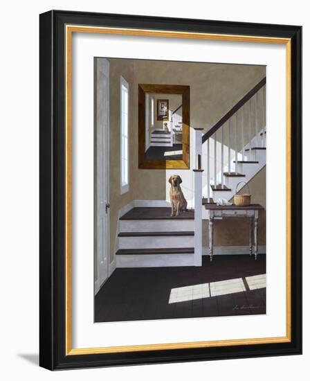 Droste and Dog on Stairs-Zhen-Huan Lu-Framed Giclee Print