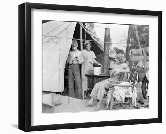 Drought refugees from Texas encamped in California, 1936-Dorothea Lange-Framed Photographic Print