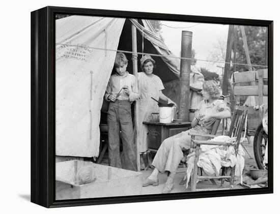 Drought refugees from Texas encamped in California, 1936-Dorothea Lange-Framed Premier Image Canvas