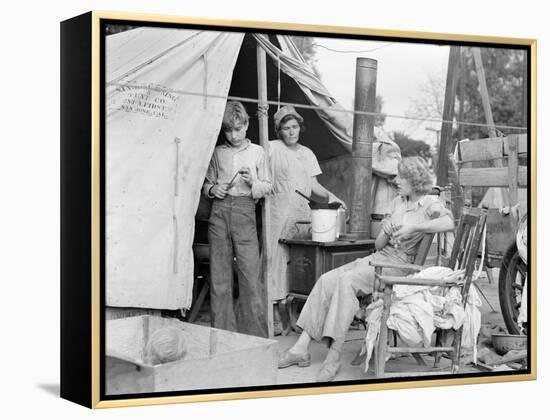 Drought refugees from Texas encamped in California, 1936-Dorothea Lange-Framed Premier Image Canvas
