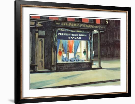 Drug Store-Edward Hopper-Framed Art Print