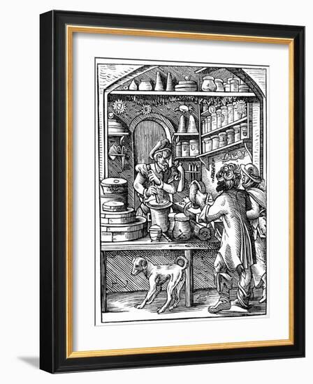 Druggist, 16th Century-Jost Amman-Framed Giclee Print