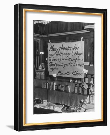 Drugstore Abandoned During World War II-null-Framed Photographic Print