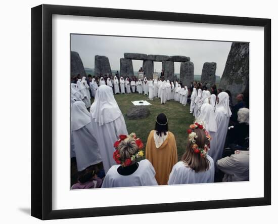 Druids at Stonehenge, Wiltshire, England, United Kingdom-Adam Woolfitt-Framed Photographic Print