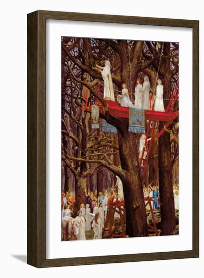 Druids Cutting the Mistletoe on the Sixth Day of the Moon-Henri-Paul Motte-Framed Giclee Print