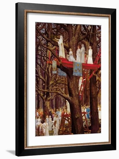 Druids Cutting the Mistletoe on the Sixth Day of the Moon-Henri-Paul Motte-Framed Giclee Print