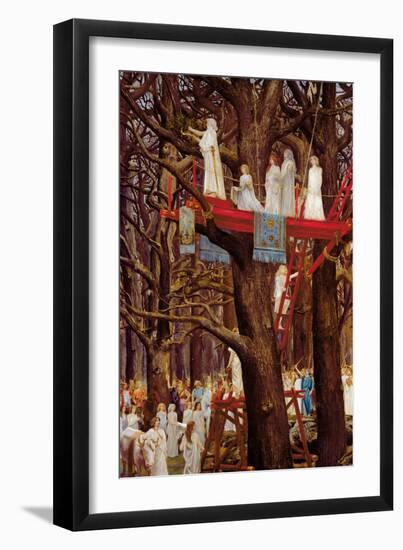 Druids Cutting the Mistletoe on the Sixth Day of the Moon-Henri-Paul Motte-Framed Giclee Print