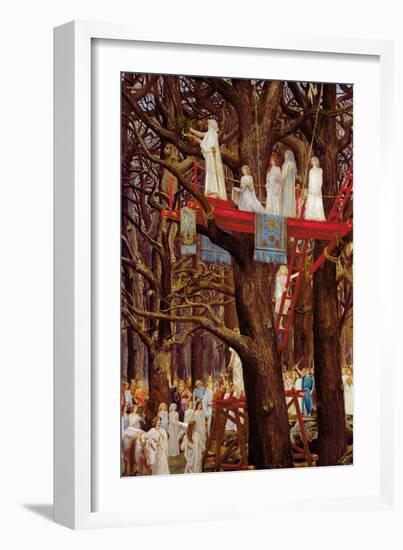 Druids Cutting the Mistletoe on the Sixth Day of the Moon-Henri-Paul Motte-Framed Giclee Print