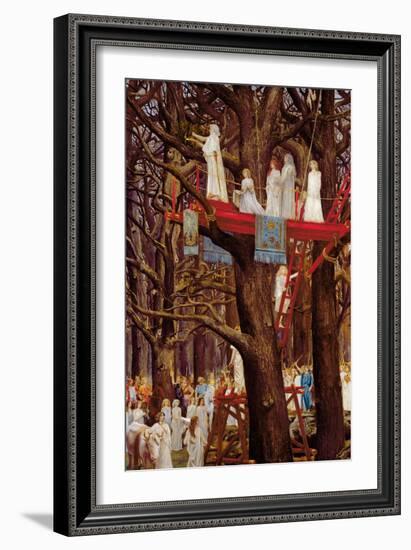 Druids Cutting the Mistletoe on the Sixth Day of the Moon-Henri-Paul Motte-Framed Giclee Print