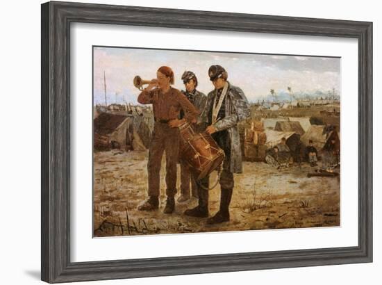 Drum and Bugle Corp, Civil War Encampment-Winslow Homer-Framed Giclee Print