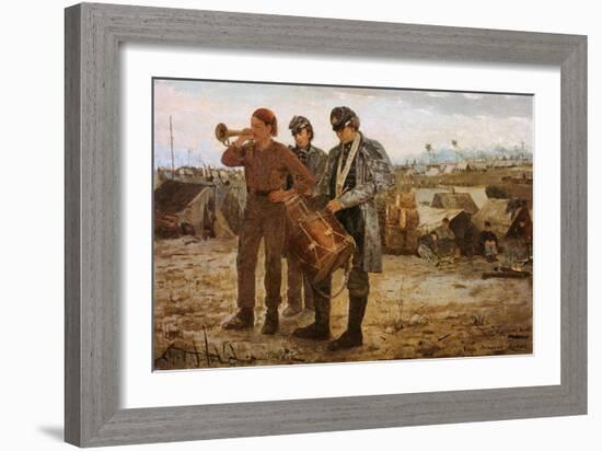 Drum and Bugle Corp, Civil War Encampment-Winslow Homer-Framed Giclee Print