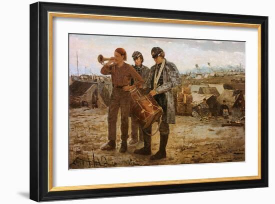 Drum and Bugle Corp, Civil War Encampment-Winslow Homer-Framed Giclee Print