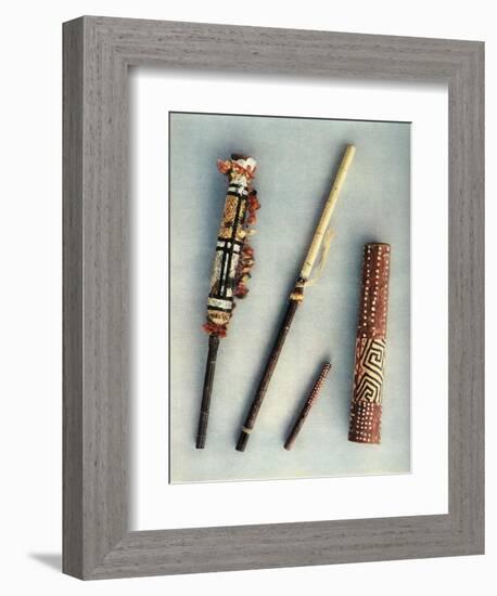 'Drum and wind instruments of the tribe of Baniva Indians, Venezuela.', 1948-Unknown-Framed Giclee Print