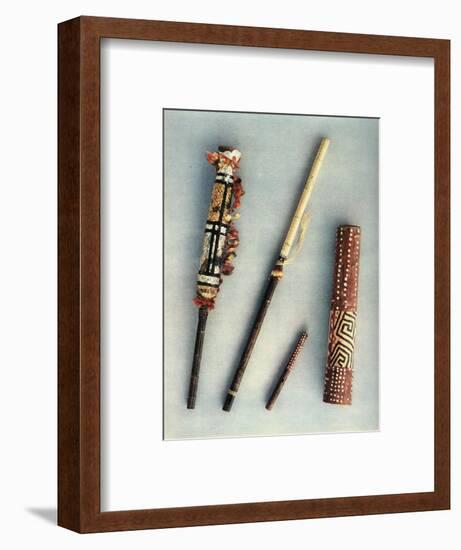 'Drum and wind instruments of the tribe of Baniva Indians, Venezuela.', 1948-Unknown-Framed Giclee Print