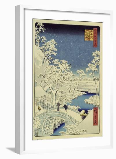 Drum Bridge Near Meguro, 1856-58-Ando Hiroshige-Framed Giclee Print